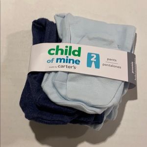 Carter’s 2 pack blue boys footed pants. Preemie